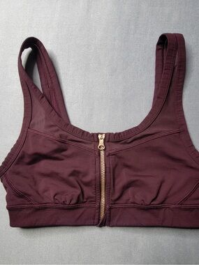lululemon athletica Front-Zip Sports Bra in Deep Plum